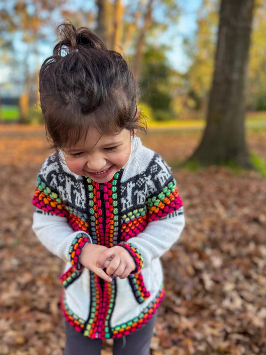 Otavalo Hooded Jacket Cream & Multicolour